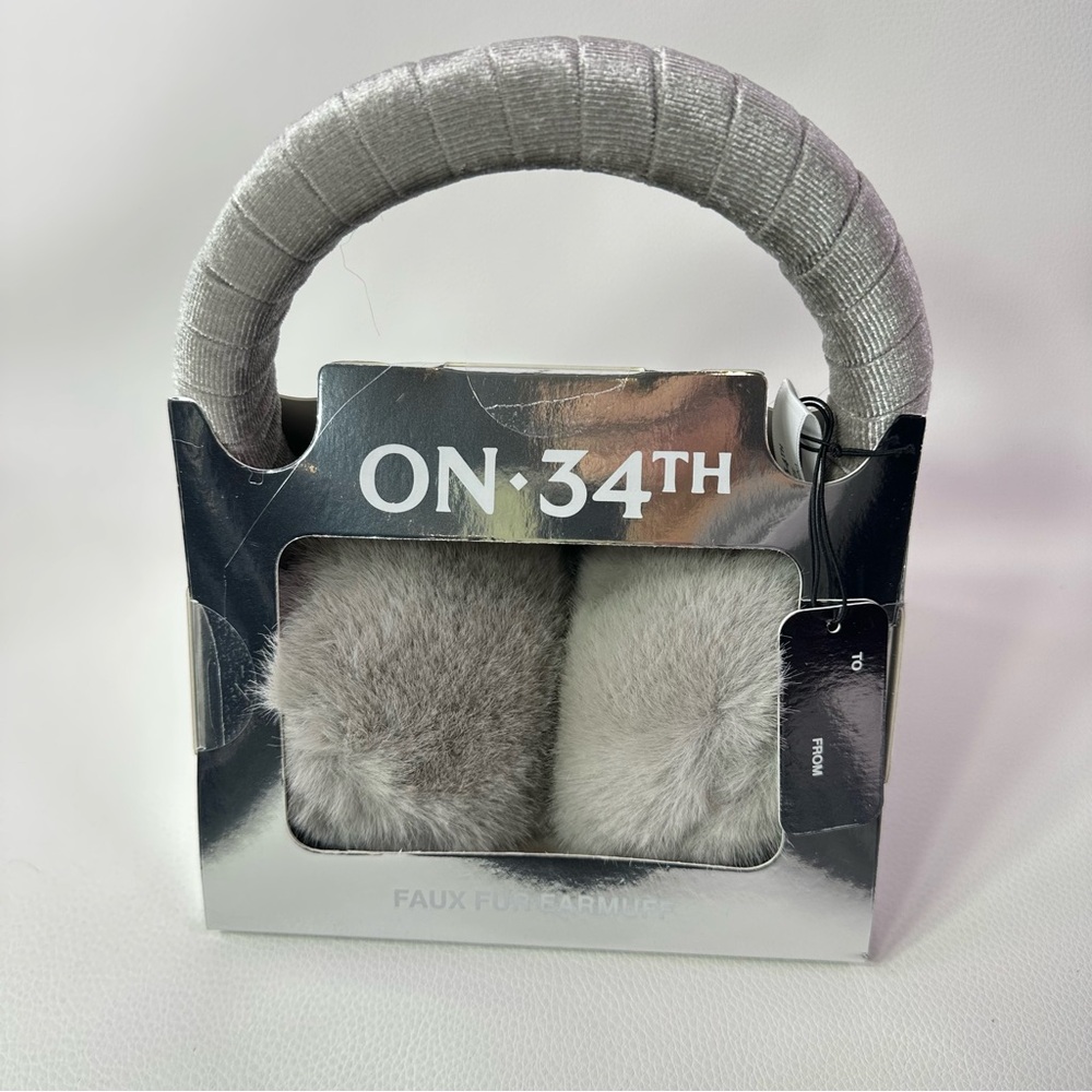 4/$25**NEW ON 34th Women's Faux Fur with Velvet Band Earmuffs (O/S,Grey) - Picture 1 of 2